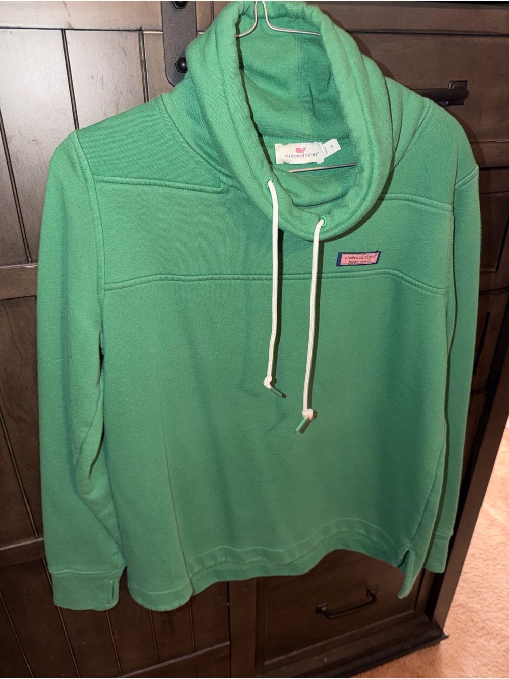Vineyard Vines Men's Green Cowl Neck Pullover Sweatshirt